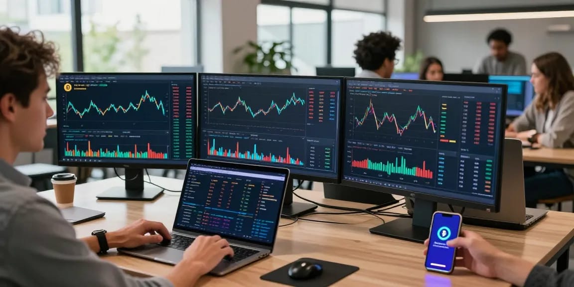 Funexchange cryptocurrency trading workspace with advanced analytics and collaborative environment