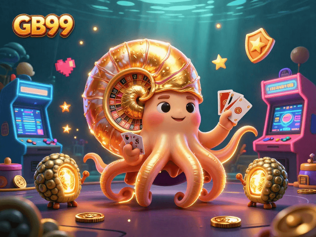 Experience thrilling gameplay at GB99 with a 3D nautilus roulette wheel and colorful arcade elements.