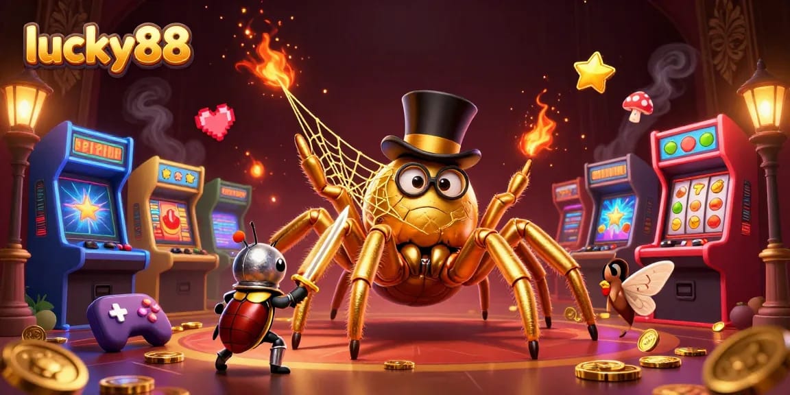 Engage with lucky88 at a vibrant casino scene showcasing characters and gaming elements.