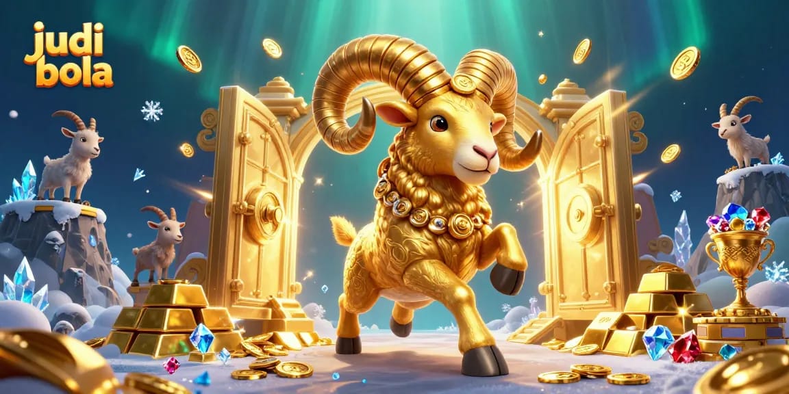 Engage in judi bola excitement with golden treasures and 3D cartoon characters flourishing in the casino scene.