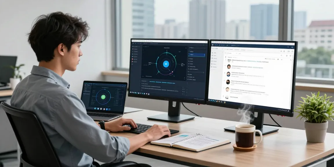 快连 software configuration in a modern tech office, showcasing productivity tools for network acceleration.