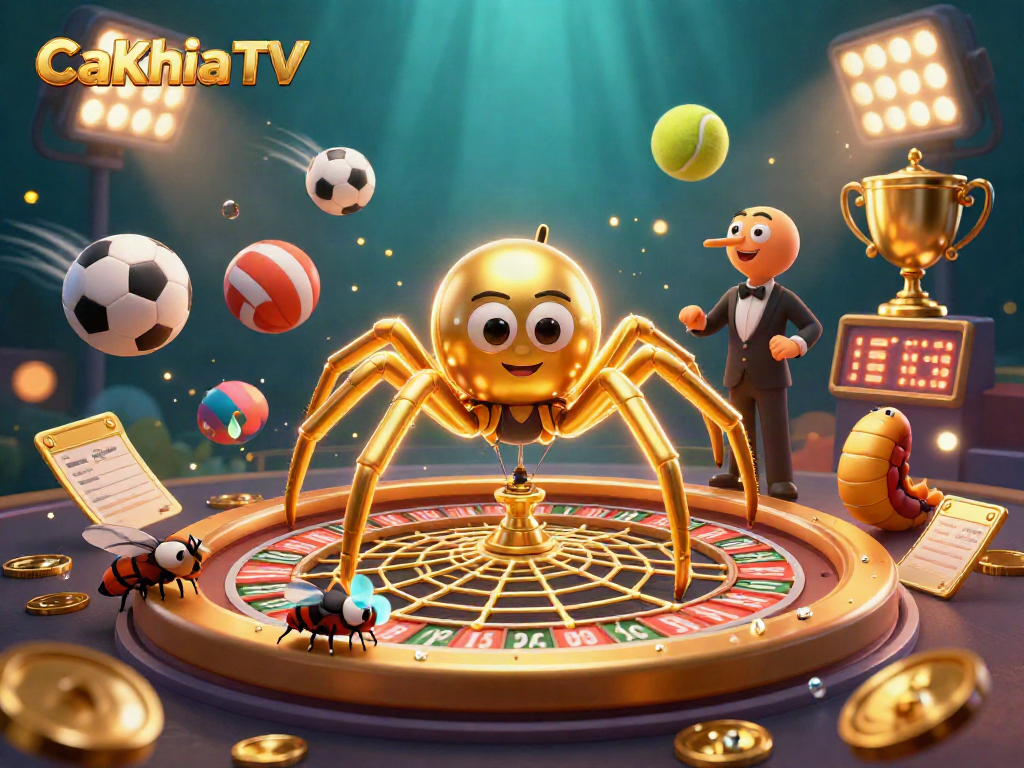 Experience thrilling bets with CaKhiaTV in a vibrant, dynamic casino scene.