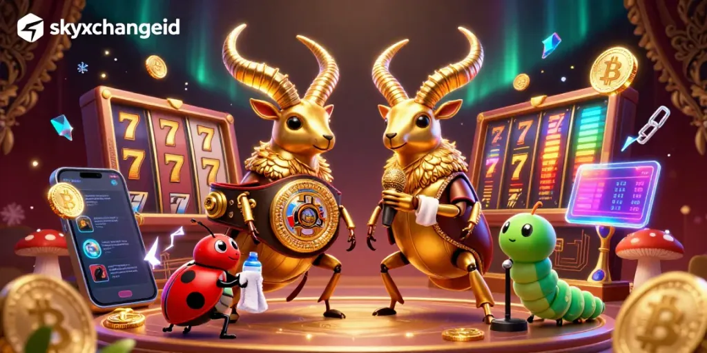 Experience thrilling betting action with skyxchangeid’s vibrant illustration featuring fictional characters in a lively casino setting.