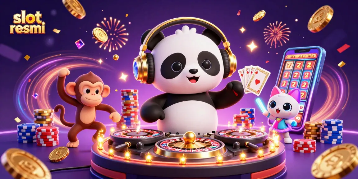 Experience thrilling fun with slot resmi as a DJ panda spins and characters celebrate.