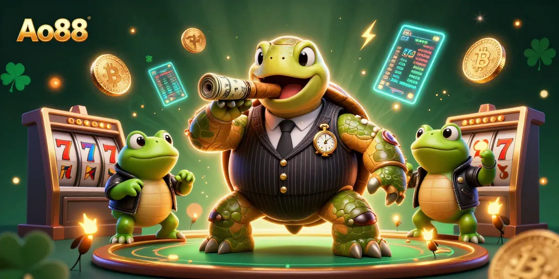 Engage in thrilling gameplay at Ao88 with a massive snapping turtle mobster and bullfrog enforcers!