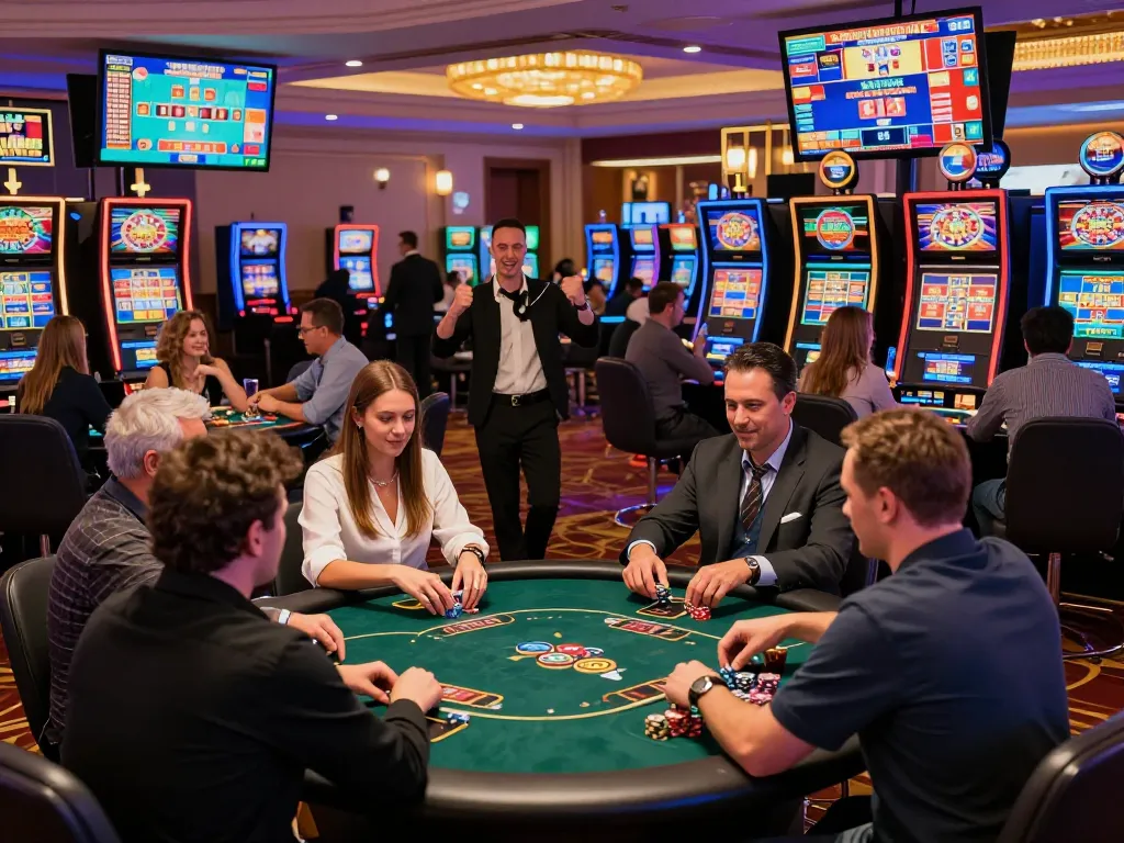 Exciting gambling scene at MM88 casino with vibrant atmosphere and players engaged.