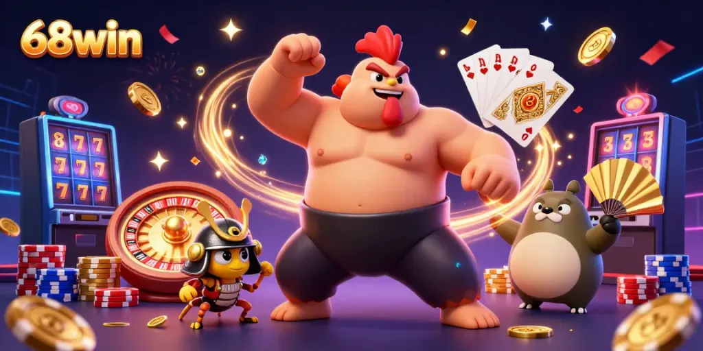 Experience the excitement of 68win with engaging characters and dynamic casino action.
