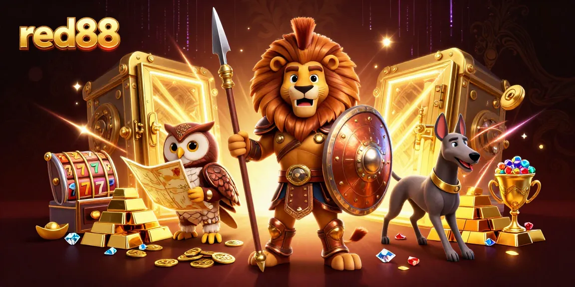 Experience the thrill of red88 with an engaging 3D casino scene featuring dynamic characters and rich game elements.