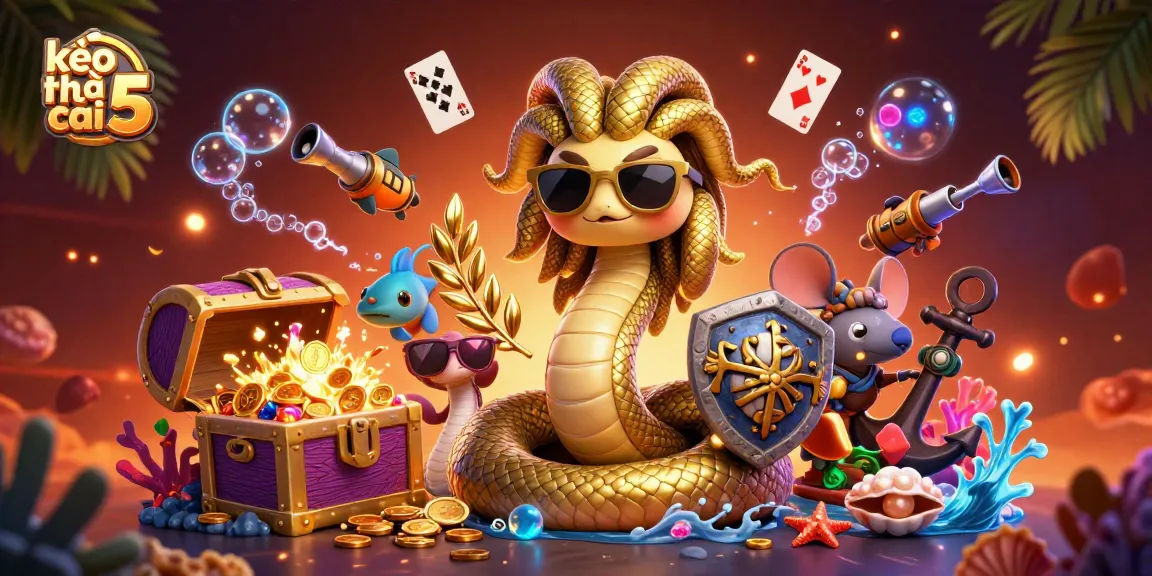 Experience fortune with kèo nhà cái 5 in this lively casino-themed illustration bursting with excitement.