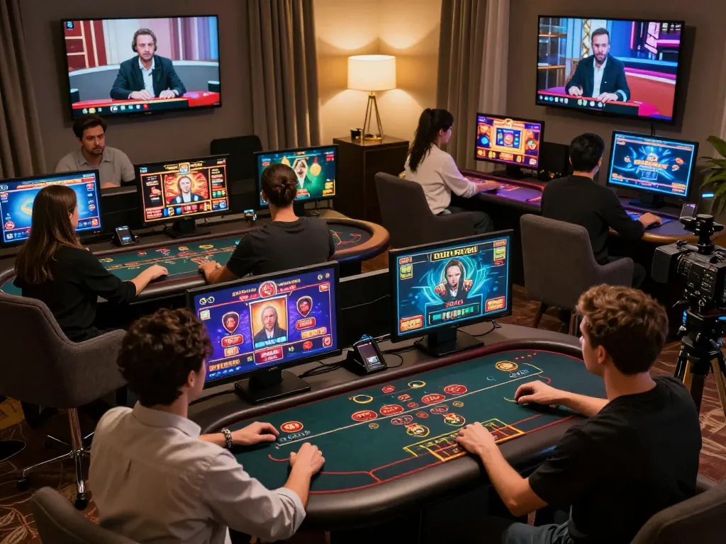 Players engaging with the 8day online casino app, highlighting vibrant games and exciting gameplay.