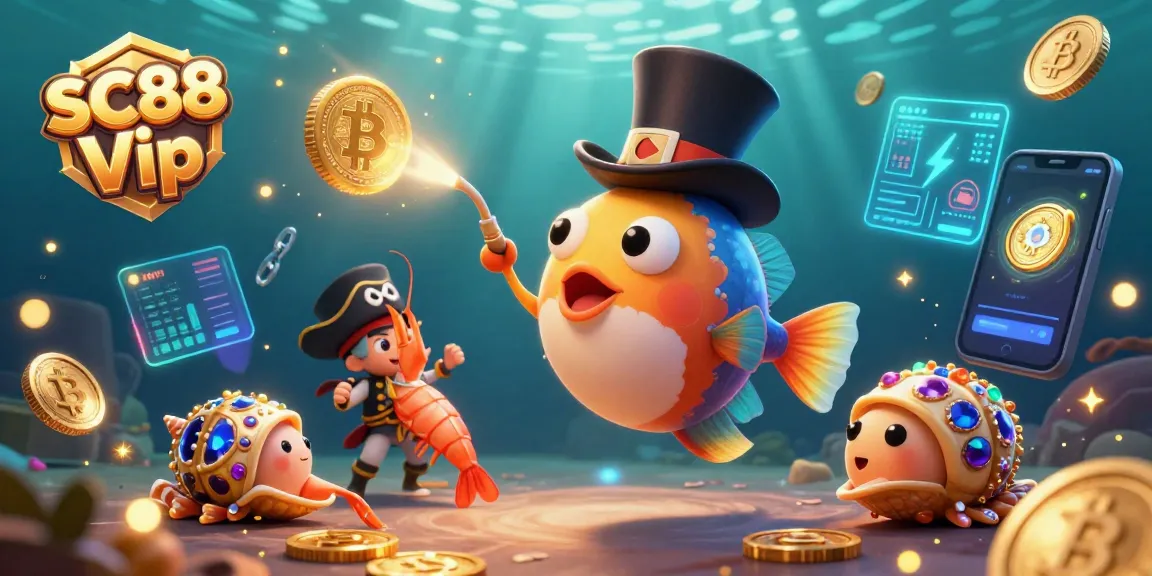 Activate winning strategies with SC88 Vip in a vibrant 3D underwater casino scene.