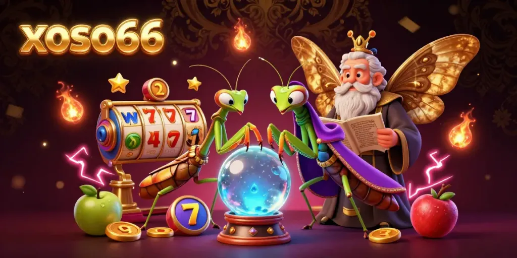 Experience xoso66's vibrant casino atmosphere with unique characters and gaming elements.