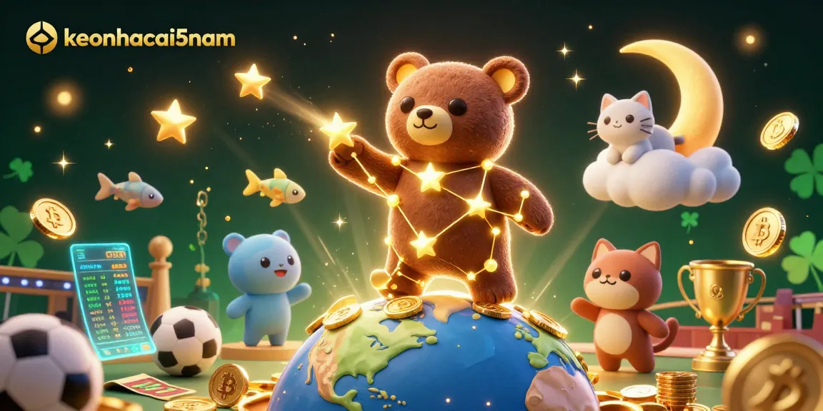 Engage with keonhacai5nam by exploring sports betting elements in a vibrant digital illustration.