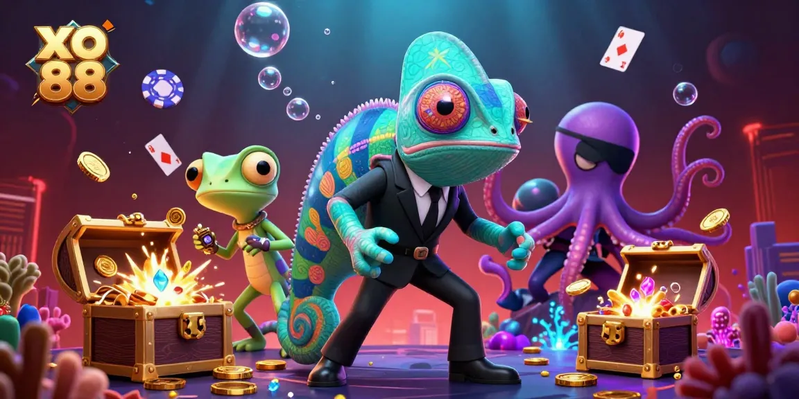 Experience exciting gameplay with xo 88, featuring vibrant characters in a casino-themed underwater scene.