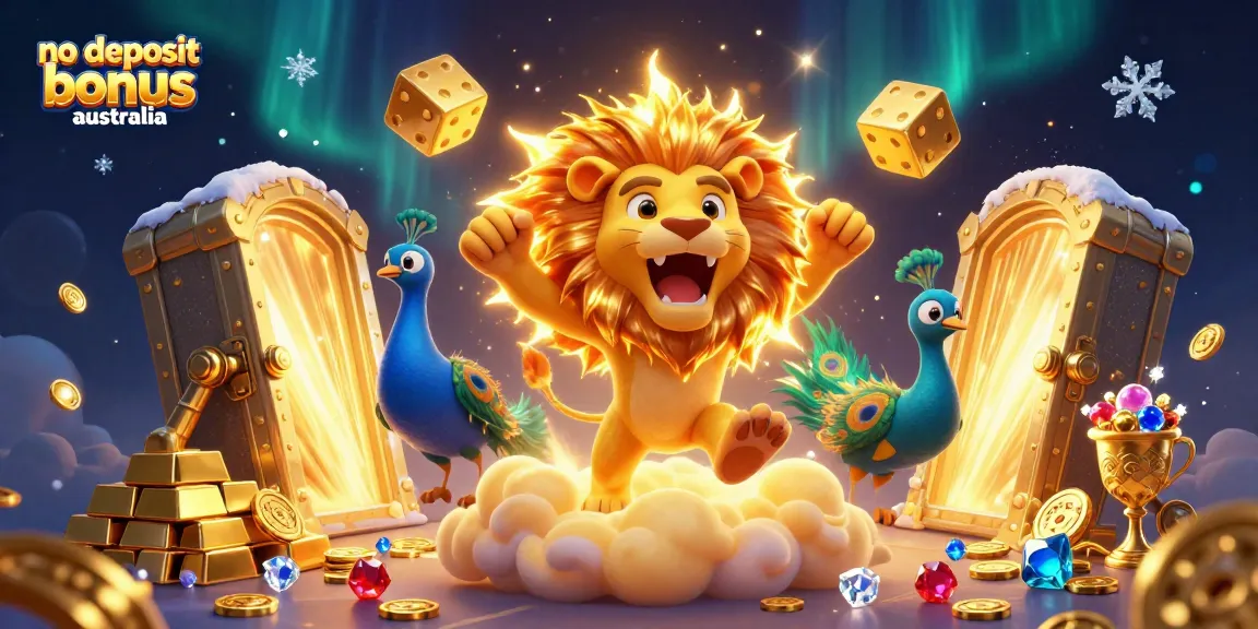 Engage with no deposit bonus Australia through a dynamic casino scene illustrating triumph and fortune.