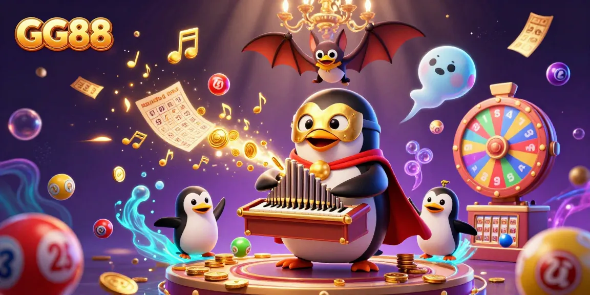Play and win with GG88 in a vibrant, dynamic casino-themed 3D illustration featuring lively characters and game elements.