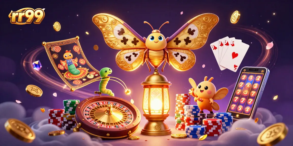 Engage with rr99's exciting gaming experience, featuring vibrant 3D casino elements and characters.