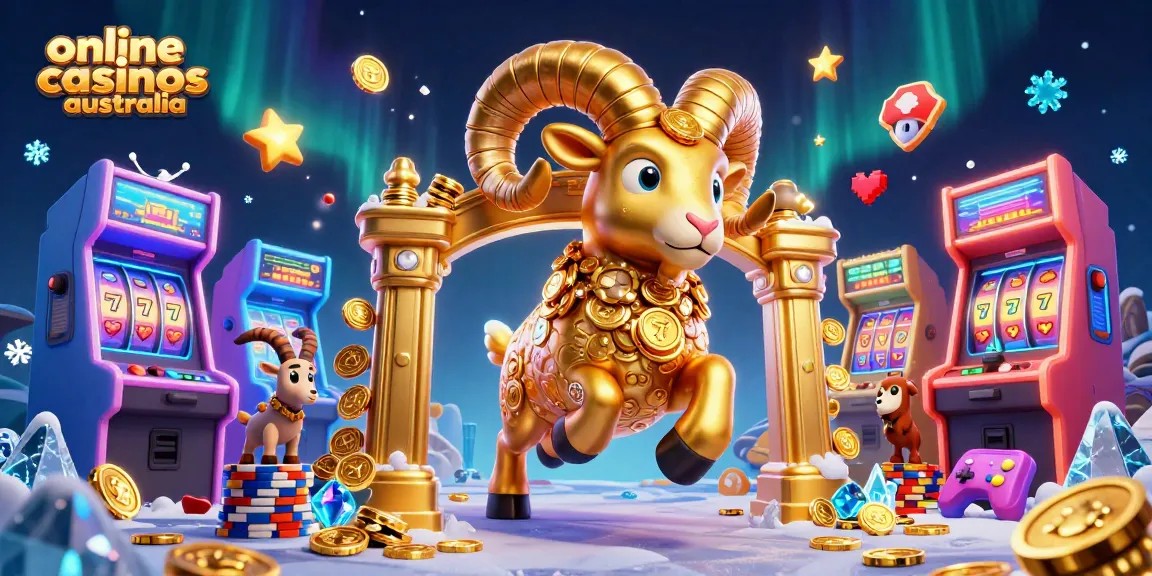 Play thrilling games at top online casinos Australia with a lively golden ram and captivating gaming elements.