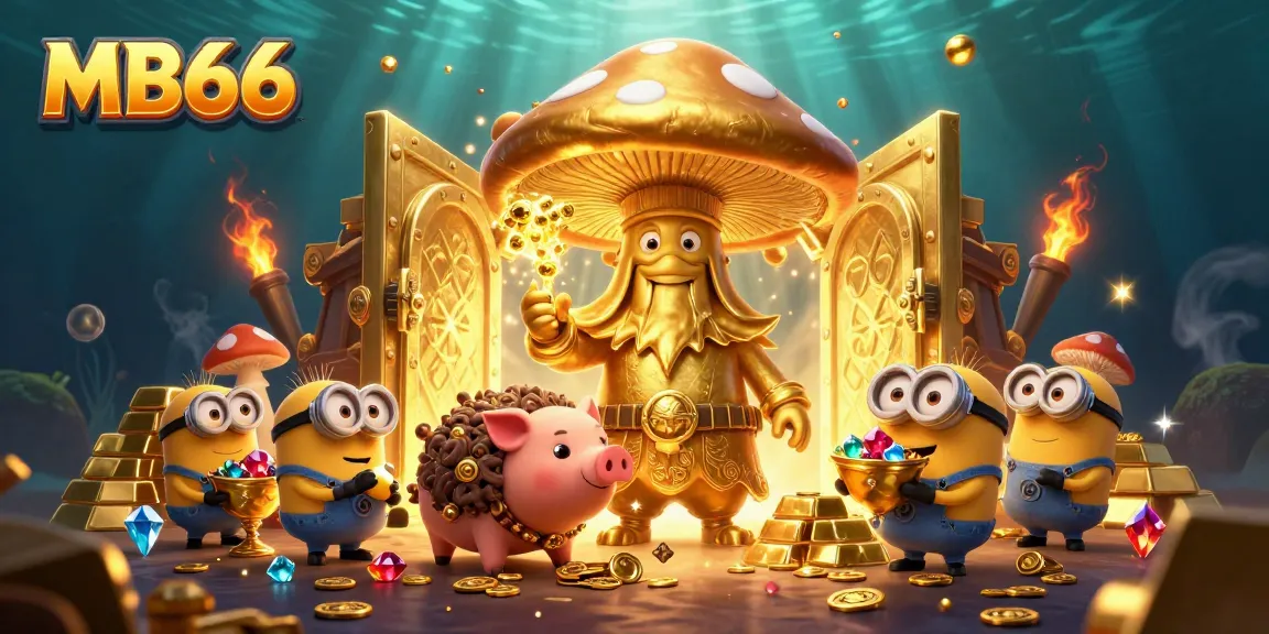 Experience winning magic with MB66 in a vibrant 3D casino scene filled with treasure and excitement.