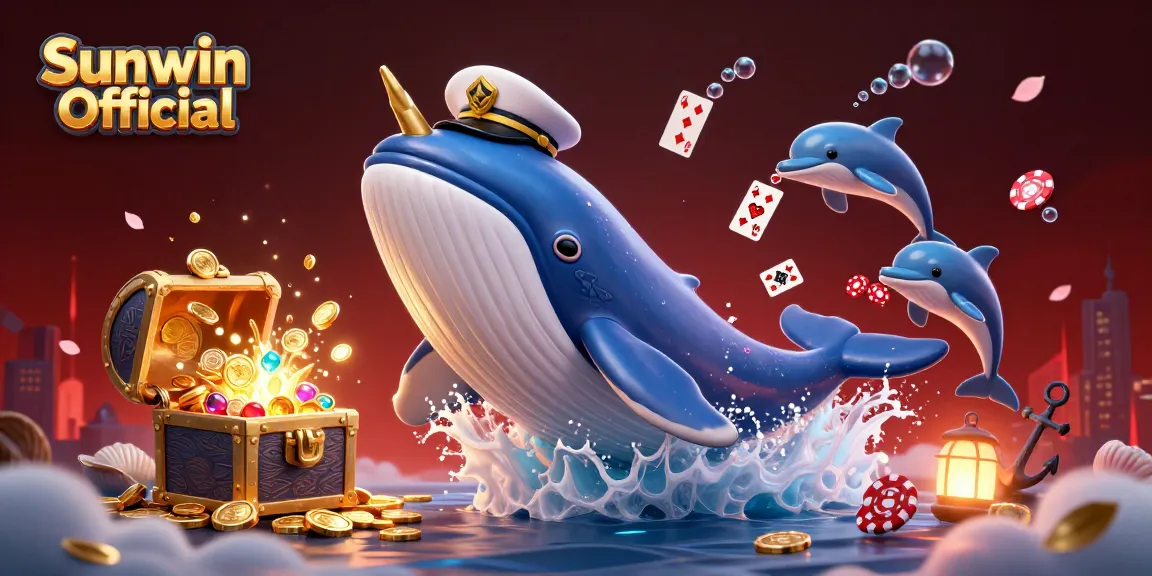 Engage with Sunwin Official through captivating 3D casino illustrations showcasing vibrant, playful ocean characters.